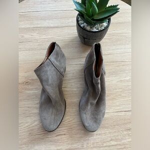 Lucky Brand Gray Suede Ankle Booties